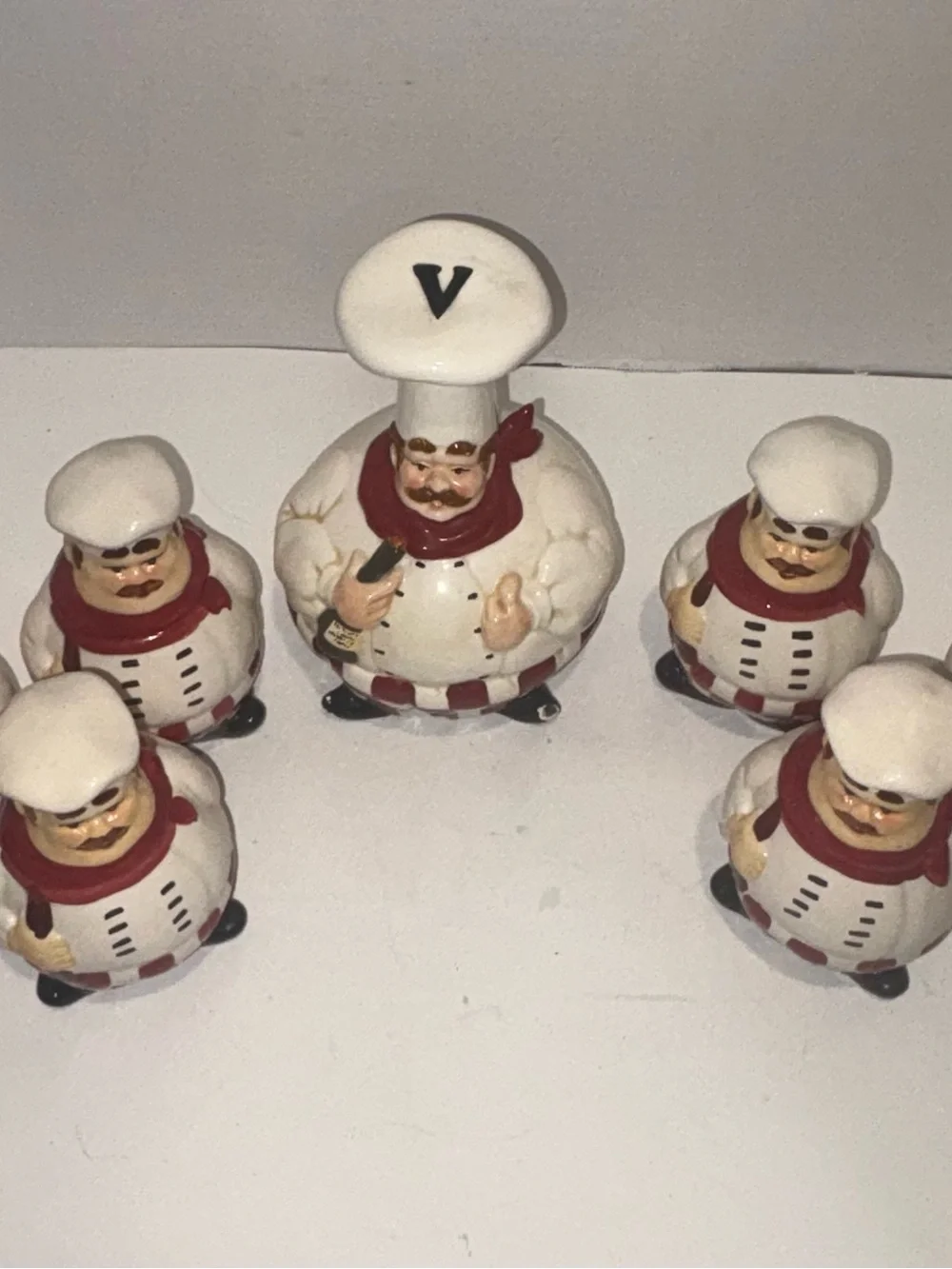 Ceramic Chef Condiment Set of 7